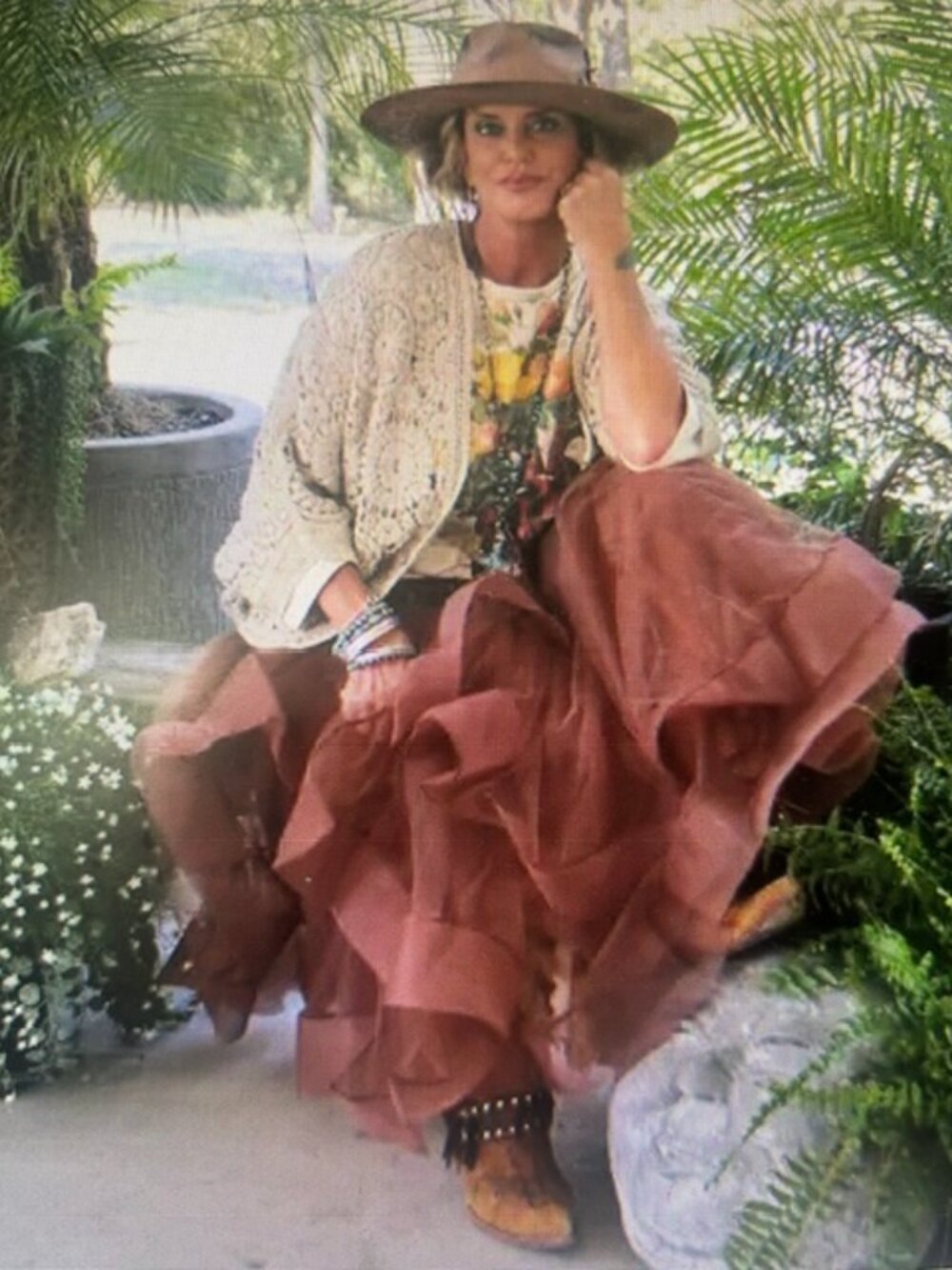 Jaded Gypsy Cascading Ruffled Dreams Chocolate Tulle Tiered Lined Skirt NWT
